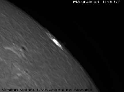 M3 eruption 4. 9. 2011