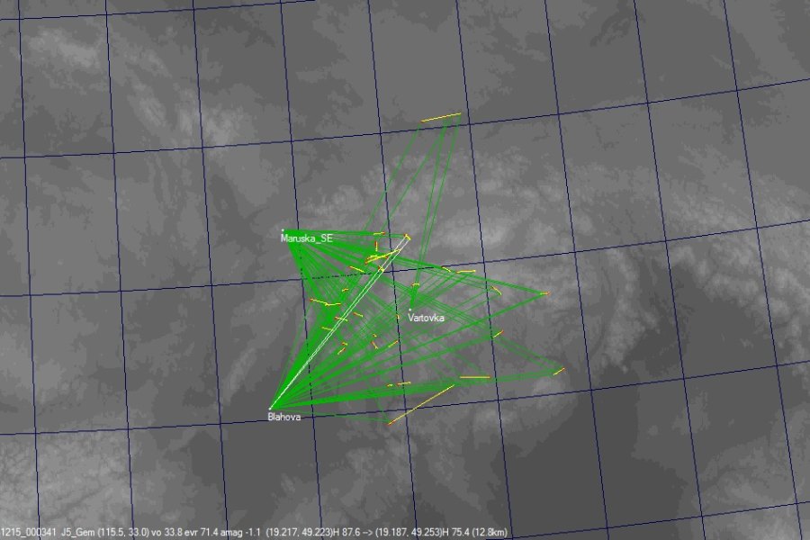 Geminids 2014 Calculation of the ground view of 64 Geminid based on Blahova, Maruska SE and Vartovka data.