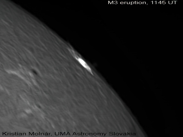 M3 eruption 4. 9. 2011