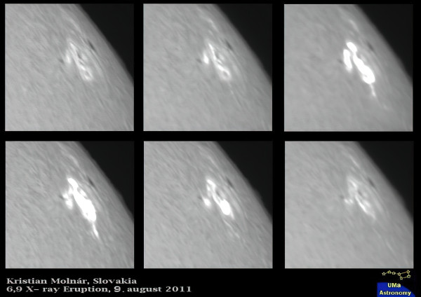 6,9 x eruption 9. 8. 2011